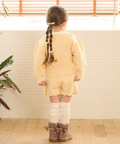 petit main（プティマイン）の「【リンク】花モチーフカーデセットアップ★（アンサンブル・キッズ・モカ/クリーム・M/L/S）」の17枚目の写真