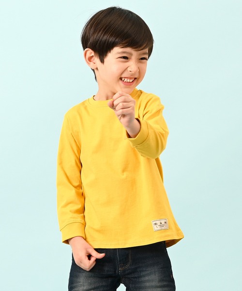 LEAD(リード)の「OCS認証 オーガニックコットン100% ロゴ【イニシャル M】長袖Tシャツ(Tシャツ/カットソー・キッズ・インディゴブルー/マスタード/キャメル/カーキ/コーラル・90/150/100/120/140/130/110)」の7枚目の写真