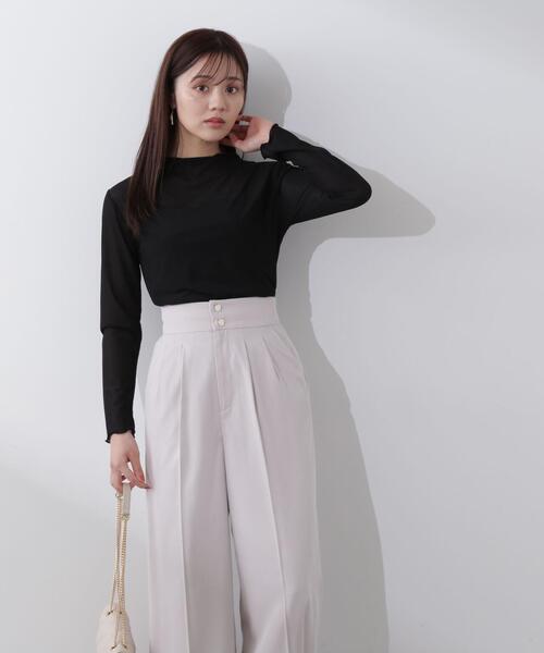 PROPORTION BODY DRESSING(プロポーションボディドレッシング)の「ハイネックシアーカットソー / 1214160100(Tシャツ/カットソー・レディース・ブラック/ホワイト・FREE)」の7枚目の写真