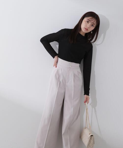 PROPORTION BODY DRESSING(プロポーションボディドレッシング)の「ハイネックシアーカットソー / 1214160100(Tシャツ/カットソー・レディース・ブラック/ホワイト・FREE)」の9枚目の写真