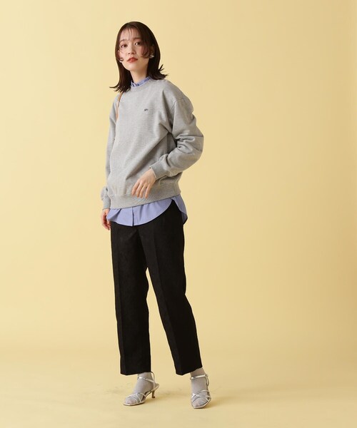 N.（N. Natural Beauty Basic）（エヌエヌナチュラルビューティーベーシック）の「◆ジャガードアンクルテーパードパンツ（スラックス・レディース・ブラック/オフホワイト・MEDIUM）」の6枚目の写真