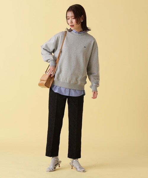 N.（N. Natural Beauty Basic）（エヌエヌナチュラルビューティーベーシック）の「◆ジャガードアンクルテーパードパンツ（スラックス・レディース・ブラック/オフホワイト・MEDIUM）」の7枚目の写真