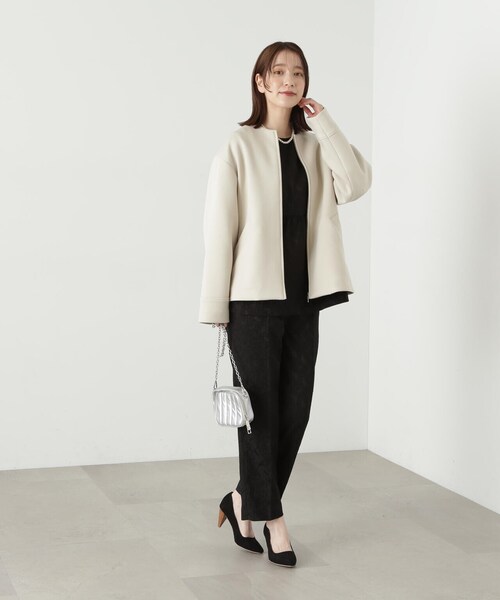 N.（N. Natural Beauty Basic）（エヌエヌナチュラルビューティーベーシック）の「◆ジャガードアンクルテーパードパンツ（スラックス・レディース・ブラック/オフホワイト・MEDIUM）」の15枚目の写真