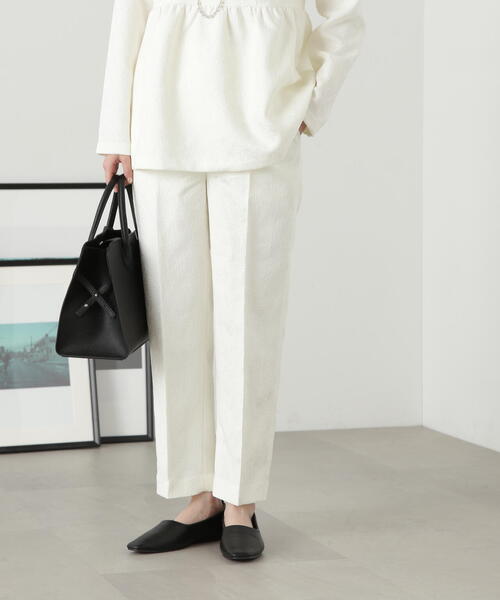 N.（N. Natural Beauty Basic）（エヌエヌナチュラルビューティーベーシック）の「◆ジャガードアンクルテーパードパンツ（スラックス・レディース・ブラック/オフホワイト・MEDIUM）」の20枚目の写真