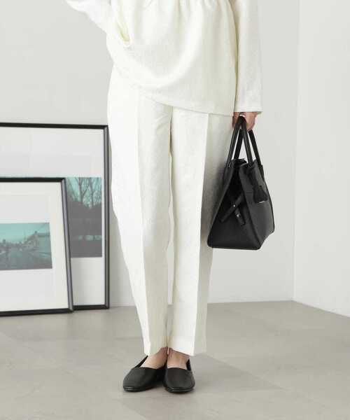 N.（N. Natural Beauty Basic）（エヌエヌナチュラルビューティーベーシック）の「◆ジャガードアンクルテーパードパンツ（スラックス・レディース・ブラック/オフホワイト・MEDIUM）」の21枚目の写真