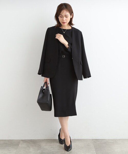 INDIVI（インディヴィ）の「◆【春の新作！／こなれSETUP／洗える／UVケア】ノーカラージャケット（ノーカラージャケット・レディース・ネイビー/ピンク/ブラック・40/15 /12/03/17/34/13/19/36/05/42/38）」の6枚目の写真