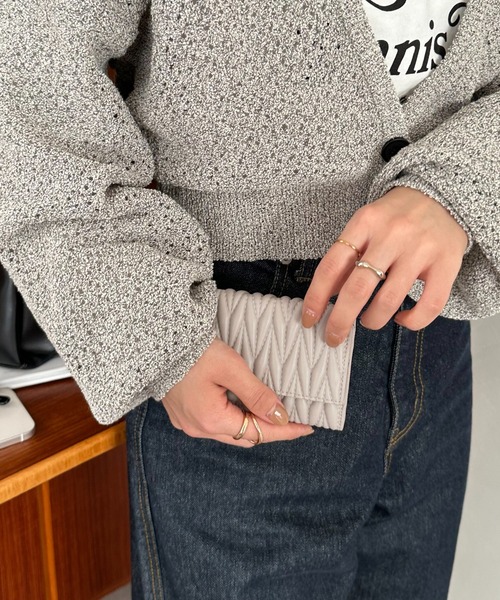 DISCOAT(ディスコート)の「キルティング三つ折りウォレット(財布・レディース・グレイッシュベージュ/ピンク/ブラック・FREE)」の13枚目の写真