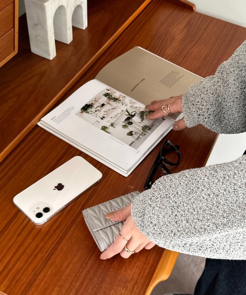 DISCOAT(ディスコート)の「キルティング三つ折りウォレット(財布・レディース・グレイッシュベージュ/ピンク/ブラック・FREE)」の15枚目の写真