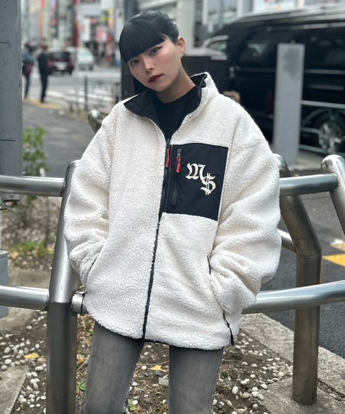 MFC STORE（エムエフシーストア）の「MFC STORE FLAME BALL REVERSIBLE BOA JACKET（ブルゾン・メンズ・モカ/ブラック/アイボリー・M/L/XL）」の2枚目の写真