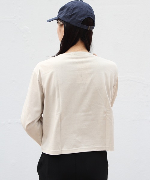ORCIVAL（オーシバル）の「ORCIVAL/オーシバル　ボートネックロングスリーブショートプルオーバー　ソリッド　BOATNECK LONGSLEEVE SHORT PULLOVER SOLID　OR-0334 BFJ（Tシャツ/カットソー・レディース・ベージュ/ホワイト/ブラック・1）」の16枚目の写真