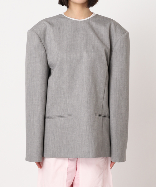 セール】2WAY GABARDINE ジャケット（ノーカラージャケット