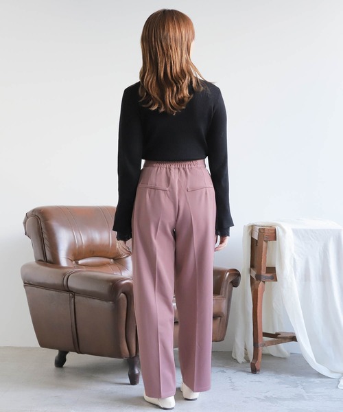 mil(ミル)の「【150㎝前後の小柄さんサイズ】ウエスト折り返しストレートパンツ(その他パンツ・レディース・ブラウン/ピンク/ライトベージュ・M/S/XS)」の6枚目の写真