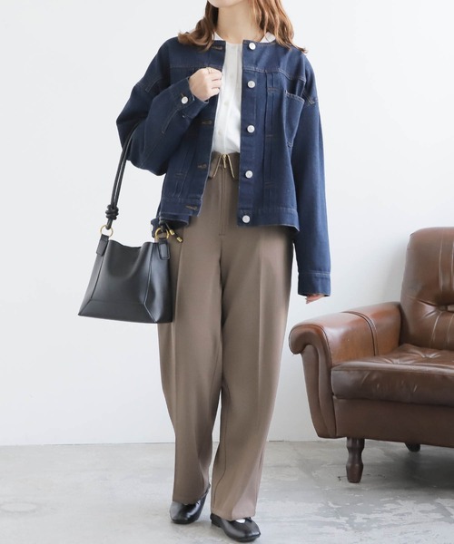 mil(ミル)の「【150㎝前後の小柄さんサイズ】ウエスト折り返しストレートパンツ(その他パンツ・レディース・ブラウン/ピンク/ライトベージュ・M/S/XS)」の12枚目の写真