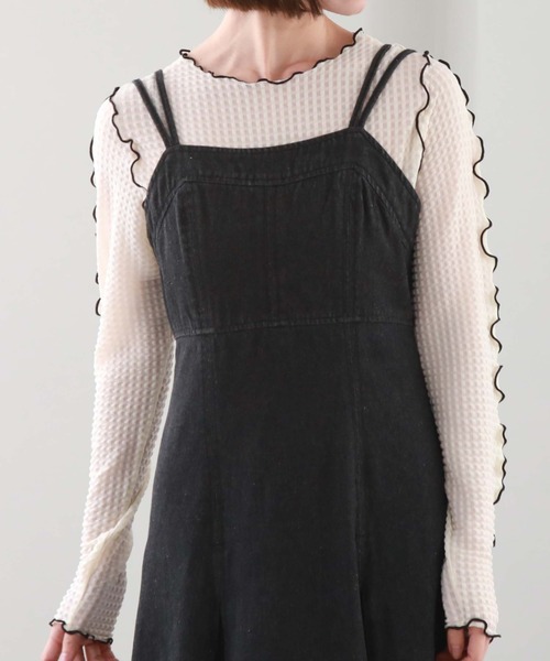 archives(アルシーヴ)の「配色メローチェックJQTOPS(Tシャツ/カットソー・レディース・ピンク系その他/アイボリー/ブラック・MEDIUM)」の7枚目の写真