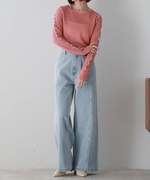 archives(アルシーヴ)の「配色メローチェックJQTOPS(Tシャツ/カットソー・レディース・ピンク系その他/アイボリー/ブラック・MEDIUM)」の17枚目の写真