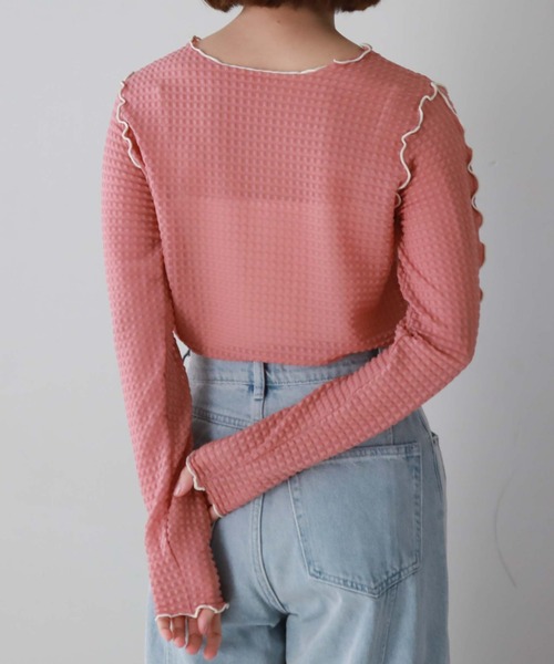 archives(アルシーヴ)の「配色メローチェックJQTOPS(Tシャツ/カットソー・レディース・ピンク系その他/アイボリー/ブラック・MEDIUM)」の13枚目の写真