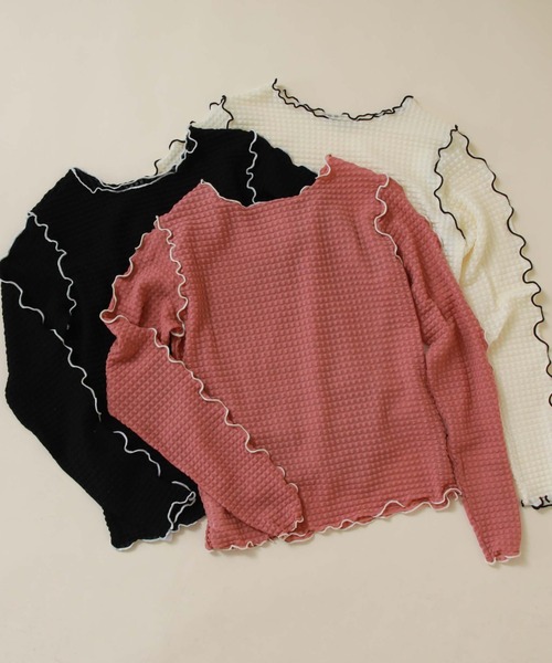 archives(アルシーヴ)の「配色メローチェックJQTOPS(Tシャツ/カットソー・レディース・ピンク系その他/アイボリー/ブラック・MEDIUM)」の21枚目の写真