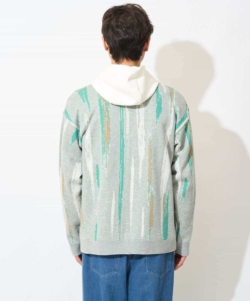 a.v.v（アーヴェヴェ）の「【ユニセックス】柄ジャカードワイドカーディガン（カーディガン/ボレロ・メンズ・ライトグレー/アイボリー・48/46）」の10枚目の写真