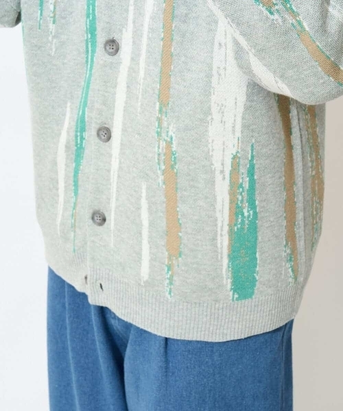 a.v.v（アーヴェヴェ）の「【ユニセックス】柄ジャカードワイドカーディガン（カーディガン/ボレロ・メンズ・ライトグレー/アイボリー・48/46）」の14枚目の写真