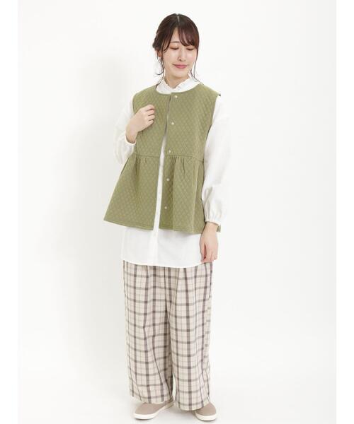 Samansa Mos2（サマンサ モスモス）の「キルトベスト（ベスト・レディース・ブラック/カーキ/キナリ・F）」の17枚目の写真