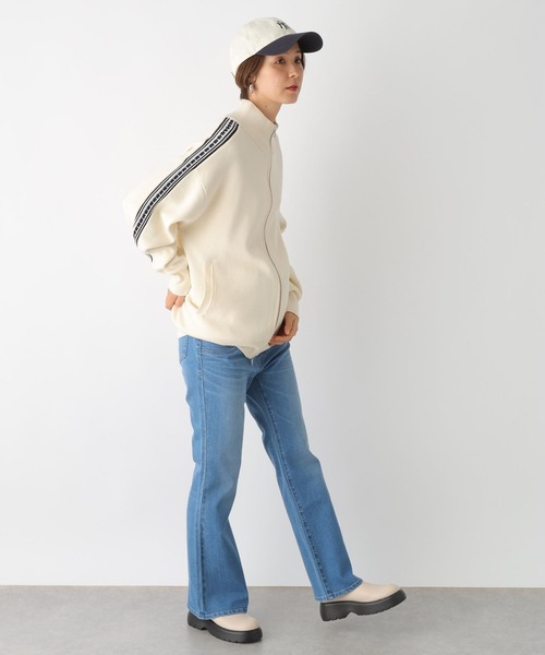 LEPSIM（レプシィム）の「【産前・産後対応】マタニティ／ラインニットカーディガン　992065（マタニティウェア/グッズ・レディース・ダークネイビー/アイボリー・FREE）」の5枚目の写真