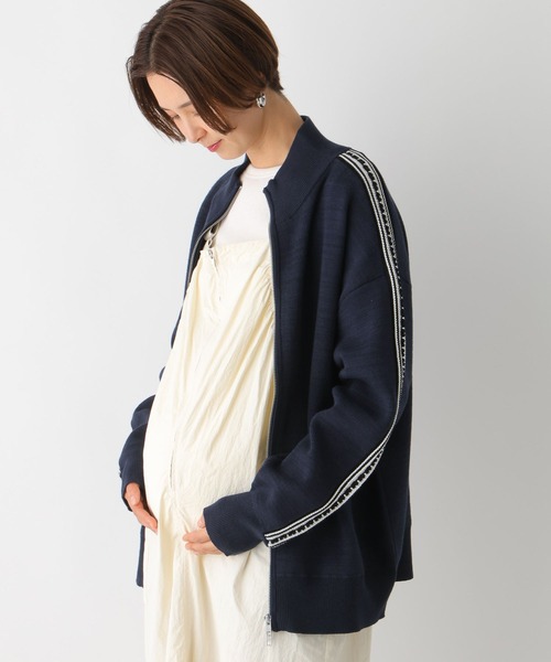 LEPSIM（レプシィム）の「【産前・産後対応】マタニティ／ラインニットカーディガン　992065（マタニティウェア/グッズ・レディース・ダークネイビー/アイボリー・FREE）」の13枚目の写真