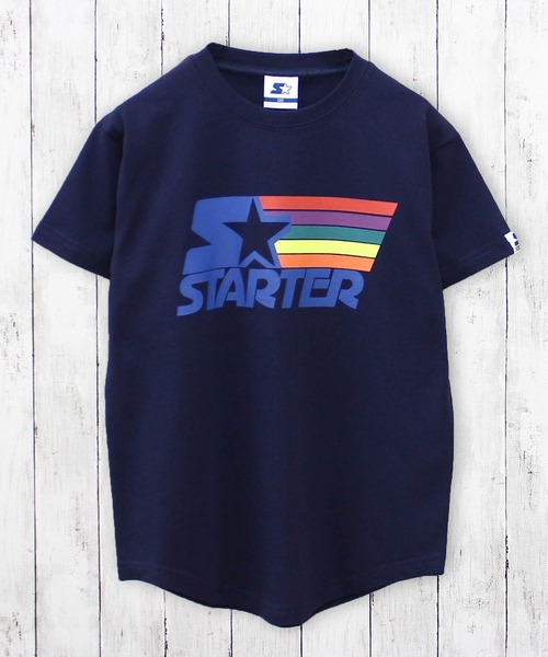 STARTER（スターター）の「STARTER スターター レインボーロゴ 半袖 Tシャツ（Tシャツ/カットソー・キッズ・ブラック/オフホワイト/ネイビー/ベージュ・130cm/140cm/150cm/160cm/110cm/120cm）」の4枚目の写真