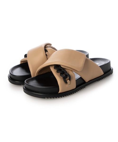 carino（カリーノ）の「チェーンフットベッドサンダル（サンダル・レディース・ブラック/キャメル・L/M/S/LL）」の2枚目の写真