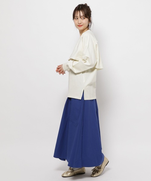 niko and...（ニコアンド）の「クロップドレイヤーセットプルオーバー（Tシャツ/カットソー・レディース・オフホワイト/ラベンダー/チャコール・FREE）」の7枚目の写真