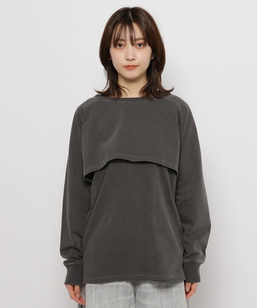 niko and...（ニコアンド）の「クロップドレイヤーセットプルオーバー（Tシャツ/カットソー・レディース・オフホワイト/ラベンダー/チャコール・FREE）」の10枚目の写真