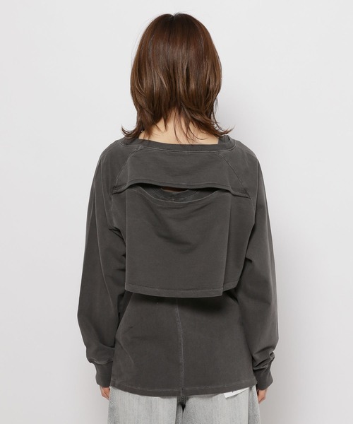 niko and...（ニコアンド）の「クロップドレイヤーセットプルオーバー（Tシャツ/カットソー・レディース・オフホワイト/ラベンダー/チャコール・FREE）」の12枚目の写真