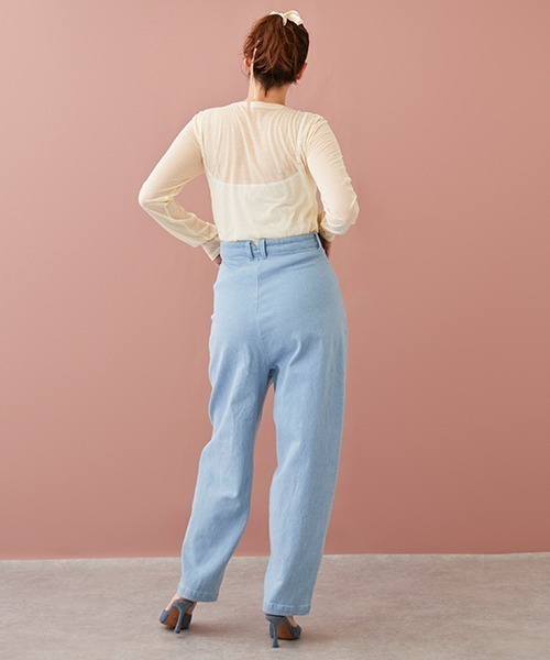 petit main LIEN（プティマインリアン）の「【LADIES】美脚デニムパンツ（デニムパンツ・レディース・ホワイト/ブラック/サックスブルー・S/M）」の10枚目の写真