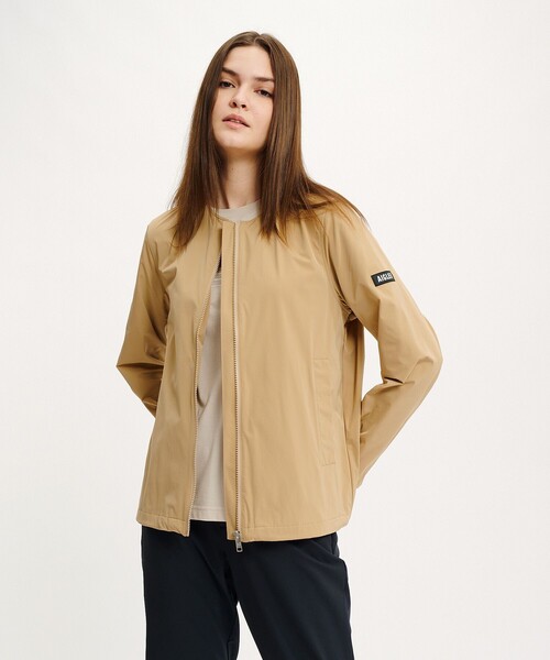 AIGLE（エーグル）の「UVカット 撥水 ストレッチカーディガンジャケット RP（ノーカラージャケット・レディース・ダークグリーン/ベージュ/ブラック・36/38/40/34）」の3枚目の写真