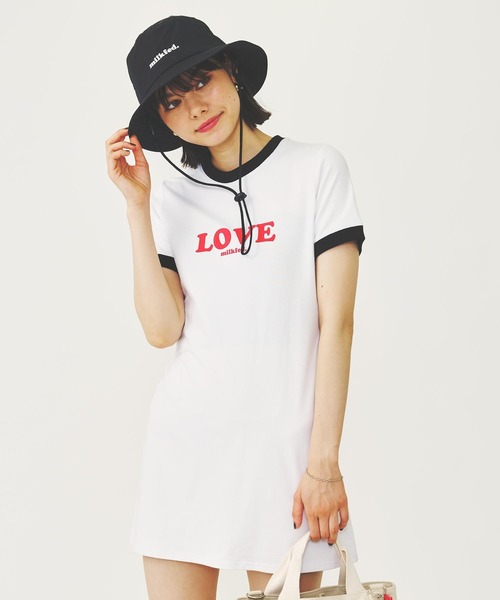 MILKFED.(ミルクフェド)の「LOVE MILKFED. MINI DRESS(ワンピース・レディース・ネイビー/ホワイト/ブラック・M/S)」の10枚目の写真
