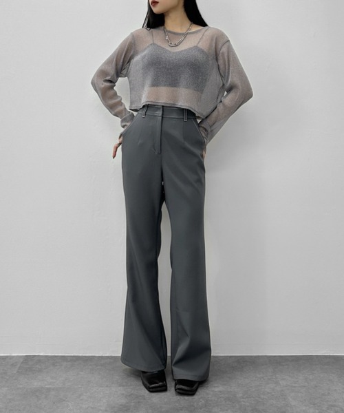 LVEU.(ラブユ.)の「【LVEU.】シアーラメクロップドプルオーバー / トップス シアー シースルー ラメ クロップド ショート レイヤード ブラック グレー ZOZOTOWN限定(Tシャツ/カットソー・レディース・グレー/ブラック・FREE)」の15枚目の写真