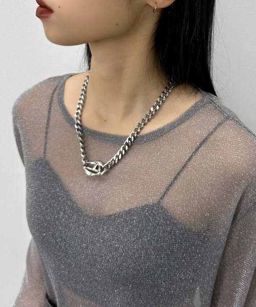 LVEU.(ラブユ.)の「【LVEU.】シアーラメクロップドプルオーバー / トップス シアー シースルー ラメ クロップド ショート レイヤード ブラック グレー ZOZOTOWN限定(Tシャツ/カットソー・レディース・グレー/ブラック・FREE)」の19枚目の写真
