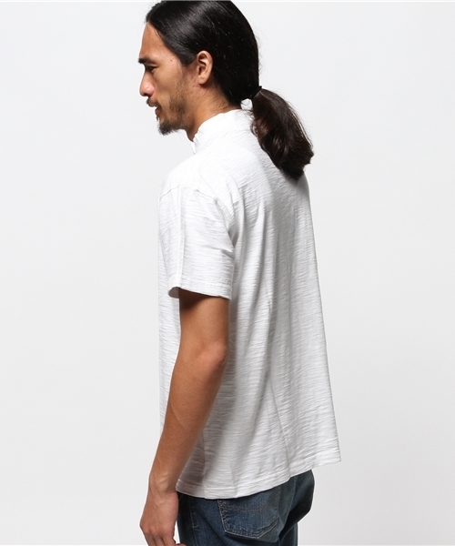 OUTLET(アウトレット)の「【CIAOPANIC TYPY】ヘビースラブモックネックTee(Tシャツ/カットソー・メンズ・ホワイト/ネイビー・LARGE/MEDIUM)」の8枚目の写真