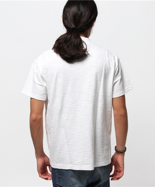 OUTLET(アウトレット)の「【CIAOPANIC TYPY】ヘビースラブモックネックTee(Tシャツ/カットソー・メンズ・ホワイト/ネイビー・LARGE/MEDIUM)」の9枚目の写真