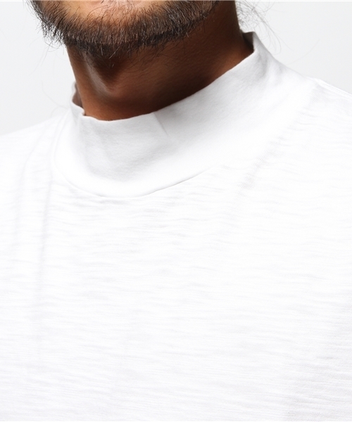 OUTLET(アウトレット)の「【CIAOPANIC TYPY】ヘビースラブモックネックTee(Tシャツ/カットソー・メンズ・ホワイト/ネイビー・LARGE/MEDIUM)」の3枚目の写真