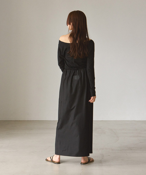 NOBLE onit コットンリネンVネックロングスリーブTシャツ