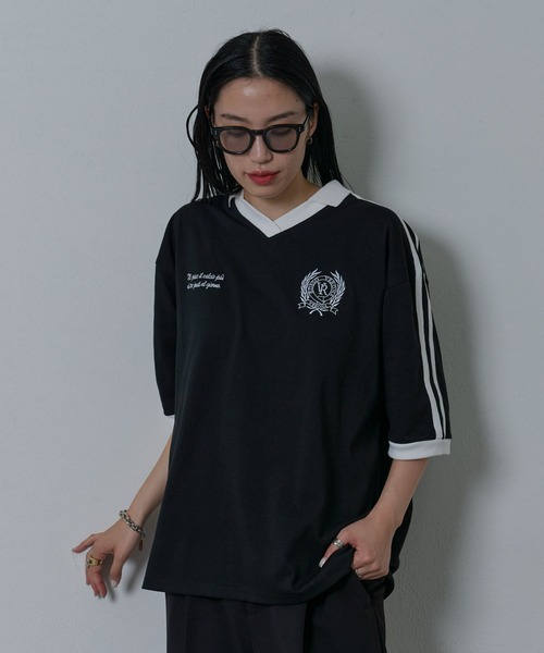 COLONY 2139（コロニートゥーワンスリーナイン）の「ラインスキッパー半袖T（Tシャツ/カットソー・メンズ・ホワイト/ブラック・MEDIUM/LARGE）」の6枚目の写真