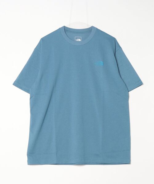 THE NORTH FACE(ザノースフェイス)の「ザ ノース フェイス THE NORTH FACE S/S Bandana Square Logo Tee_ショートスリーブバンダナスクエアロゴティー(Tシャツ/カットソー・メンズ・グレー/サックスブルー/ブラック/ホワイト×イエロー・S/M/L/LL)」の4枚目の写真