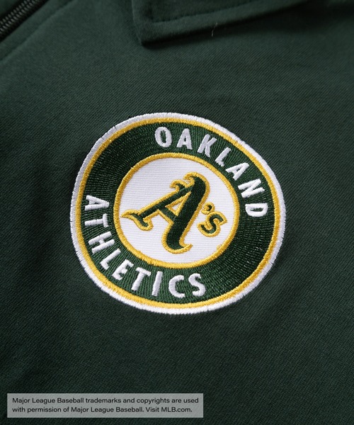 MLB(メジャーリーグベースボール)の「【MAJOR LEAGUE BASEBALL/メジャーリーグベースボール】MLB 5TEAM LOGO フロントサークルロゴ刺繍&バックアーチロゴワッペンデザイン リブライン ハーフジップT/半袖Tシャツ(Tシャツ/カットソー・メンズ・ダークグリーン/ネイビー/ブラック/ホワイト/ワインレッド・M/XL/L)」の14枚目の写真