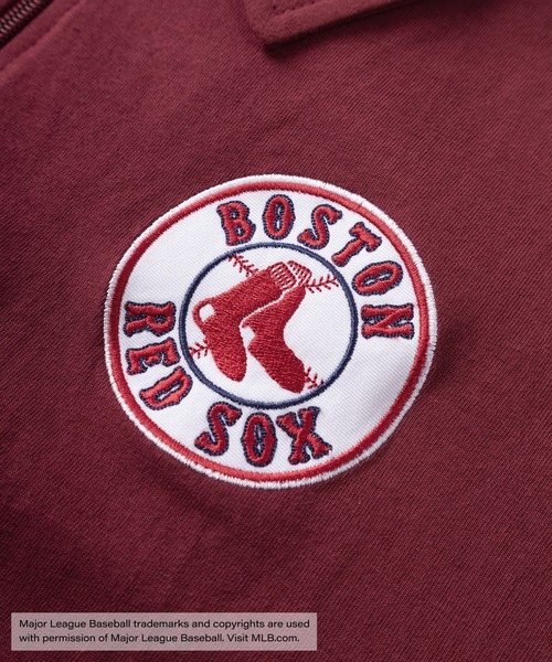 MLB(メジャーリーグベースボール)の「【MAJOR LEAGUE BASEBALL/メジャーリーグベースボール】MLB 5TEAM LOGO フロントサークルロゴ刺繍&バックアーチロゴワッペンデザイン リブライン ハーフジップT/半袖Tシャツ(Tシャツ/カットソー・メンズ・ダークグリーン/ネイビー/ブラック/ホワイト/ワインレッド・M/XL/L)」の15枚目の写真