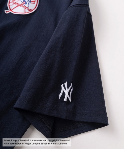 MLB(メジャーリーグベースボール)の「【MAJOR LEAGUE BASEBALL/メジャーリーグベースボール】MLB 5TEAM LOGO フロントサークルロゴ刺繍&バックアーチロゴワッペンデザイン リブライン ハーフジップT/半袖Tシャツ(Tシャツ/カットソー・メンズ・ダークグリーン/ネイビー/ブラック/ホワイト/ワインレッド・M/XL/L)」の21枚目の写真