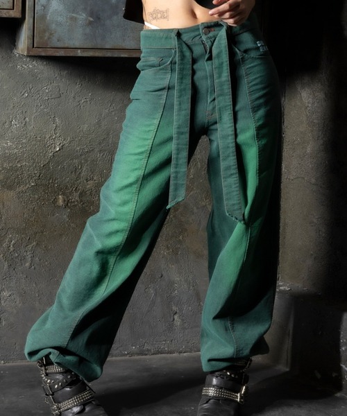 DURAS（デュラス）の「Cocoon jeans denim（デニムパンツ・レディース・グレー/グリーン・S/M）」の2枚目の写真