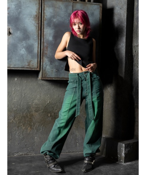 DURAS（デュラス）の「Cocoon jeans denim（デニムパンツ・レディース・グレー/グリーン・S/M）」の4枚目の写真