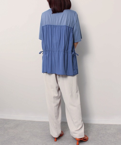 セール】【L～5L 大きいサイズ】 ビスチェ風 レイヤード 半袖