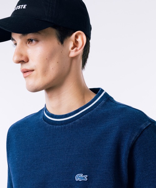 LACOSTE（ラコステ）の「配色リブニットインディゴ鹿の子 半袖Tシャツ（Tシャツ/カットソー・メンズ・ブルーグレー/チャコールグレー/ダークインディゴブルー・5/4/3/2）」の22枚目の写真