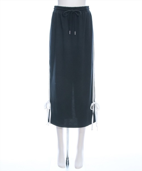 clear（クリア）の「ラインリボンスウェットIラインスカート[バレエコア カジュアル ガーリー]≪SS新作≫（スカート・レディース・グレー/アイボリー/ブラック・F）」の11枚目の写真